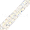 AB Color Plated Transparent Glass Beads Strands EGLA-P051-06A-A09-2
