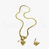 304 Stainless Steel Letter and Heart Pendant Necklaces for Women FS-WG694DF-23-1