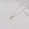 Alloy White Enamel Initial Pendant Necklaces WG51722-12-1