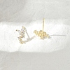 Brass Clear Cubic Zirconia Stud Earrings EJEW-Q014-30G-2