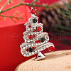Christmas Theme Zinc Alloy Rhinestone Brooches for Backpack Clothes LK8386-17-1