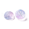 Transparent Spray Painted Glass Beads GLAA-I050-09J-3