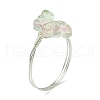 4Pcs 4 Colors Glass Butterfly Finger Rings RJEW-JR00826-02-4