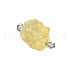 Raw Rough Natural Mixed Stone Connector Charms PALLOY-JF02761-4