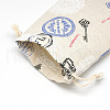 Printed Polycotton(Polyester Cotton) Packing Pouches Drawstring Bags ABAG-T004-10x14-14-6