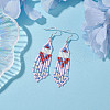 Iron with Glass Dangle Stud Earring EJEW-MZ00184-2