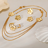 Exquisite Zinc Alloy Middle Eastern Flower Cuff Bangle & Earrings & Necklaces & Rings Set for Women CV9566-3