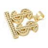 Brass Micro Pave Cubic Zirconia Pendants KK-K298-41G-2