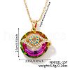 Brass Evil Eye Glass Pendant Necklaces AA7178-2-1