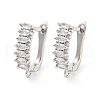 Rack Plating Brass Micro Pave Cubic Zirconia Hoop Earring Findings EJEW-C102-19P-1