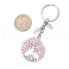 Flat Round with Tree of Life Alloy Keychains KEYC-MZ00039-03-3