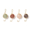 4Pcs 4 Styles Natural Amethyst & Carnelian & Green Aventurine & Rose Quartz Round Copper Wire Wrapped Pendants PALLOY-TA00248-01-1