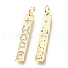 Brass Micro Pave Clear Cubic Zirconia Pendants ZIRC-I048-13G-2