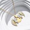 304 Stainless Steel Polymer Clay Crystal Rhinestones Openable Pendant Necklaces for Women NJEW-Z065-09G-1