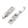 Rack Plating Brass Micro Pave Cubic Zirconia Watch Band Clasps KK-A234-016P-03-3