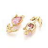 Brass Micro Pave Cubic Zirconia Pendants KK-N262-115C-G-2