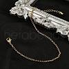 Brass Rolo Chain Bracelets for Women BJEW-G735-05G-2