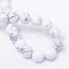 Round Natural Howlite Bead Strands G-R345-4mm-18-3