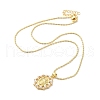 Oval with Virgin Mary Pattern Brass & Resin Pearl Pendant Necklaces for Women NJEW-G082-03A-G-2