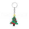 10Pcs 10 Styles Christmas Themed PVC Plastic Keychain KEYC-JKC00869-4