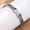 304 Stainless Steel Panther Chain Bracelets for Women Men BJEW-R018-03P-3