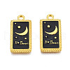 Rack Plating Golden Alloy Enamel Pendants ENAM-S122-51G-2