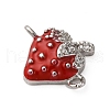 Brass Micro Pave Clear Cubic Zirconia Fruit Connector Charms KK-I276-15P-A02-2