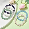 Natural Mixed Gemstone Round Beaded Stretch Bracelet BJEW-JB10028-2