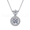 Anti-Tarnish Rhodium Plated 925 Sterling Silver Micro Pave Clear Cubic Zirconia Cable Chain Necklaces AJEW-U007-03P-1