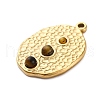 304 Stainless Steel Natural Tiger Eye Pendants STAS-H235-09G-02-2
