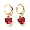 Real 18K Gold Plated Brass Heart Dangle Leverback Earrings EJEW-L269-046G-01-1