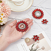 WADORN 4Pcs 2 Styles Flower Alloy & Glass Shoe Buckle Clips AJEW-WR0002-32-3