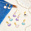 Alloy Enamel Pendant Locking Stitch Markers HJEW-AB00120-4