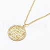 Brass Micro Pave Clear Cubic Zirconia Pendant Necklaces NJEW-J059-01E-1