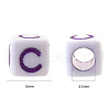 White Opaque Acrylic Beads SACR-YW0001-20-7