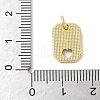 Brass Pave Natural White Shell Hollow Heart Rectangle Charms with Jump Rings KK-S522-16G-3