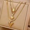 304 Stainless Steel Pendant 3 Layer Necklaces for Women FS-WG3B4D3-10-1