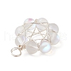 Frosted Dyed Synthetic Moonstone Round Beaded Pendants PALLOY-JF03469-5