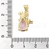 Rack Plating Brass Micro Pave Cubic Zirconia Pendants KK-P241-18G-05-3