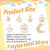 ARRICRAFT Alloy & Brass Cubic Zirconia Charms ZIRC-AR0001-28-2