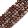 Natural Dendritic Jasper Beads Strands G-F591-24-8mm-2