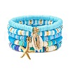 5Pcs 5 Style Handmade Polymer Clay Heishi Beads Stretch Bracelets Set BJEW-JB07513-1