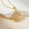 Geometric Brass Pave Clear Cubic Zirconia Hollow Pendant Necklaces for Valentine's Day SO4110-1-2