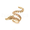 Brass Clear Cubic Zirconia Cuff Earrings EJEW-Q025-01A-G-2