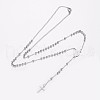 304 Stainless Steel Rosary Bead Necklaces NJEW-I205-14P-1