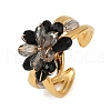 304 Stainless Steel Adjustable Cuff Rings with Glass Crystal RJEW-V010-05G-3