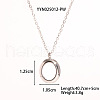 Stainless Steel White Enamel Oval Pendant Necklaces for Women PG1145-3-1