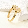304 Stainless Steel Cuff Rings for Women RJEW-U062-02C-01G-3