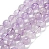 Natural Amethyst Round Bead Strands G-L411-12-8mm-1