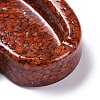 Resin with Natural Red Jasper Chip Stones Ashtray DJEW-F015-03B-2